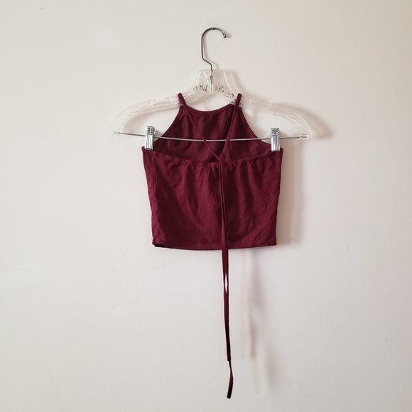 Brandy Melville Plants are Friends Burgundy Halter Top - Picture 4 of 5